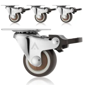 1-1/4" Wheels - Swivel Casters with Lock (Set of 4) - AmeriGrip