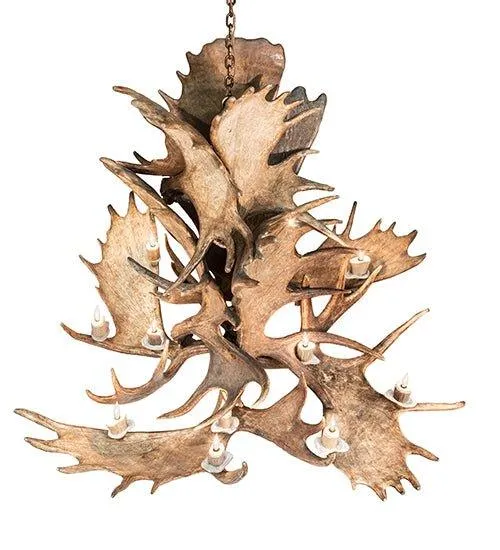 12-Light Moose Antler Chandelier