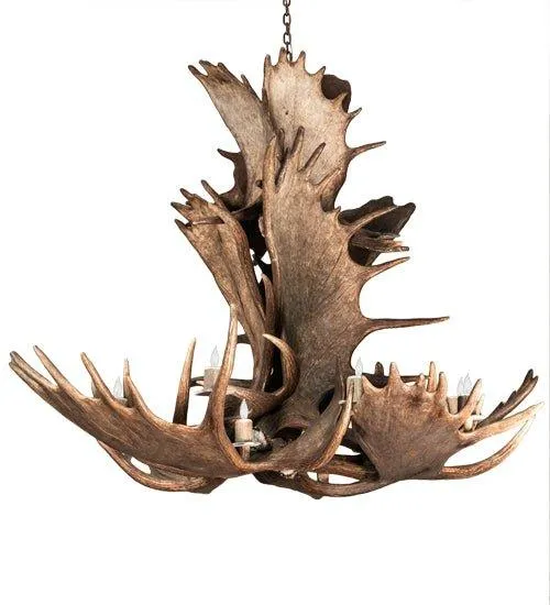 12-Light Moose Antler Chandelier