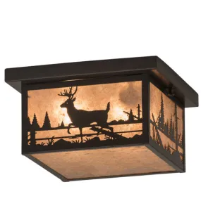 12"Sq Hyde Park Deer Creek Outdoor Flushmount