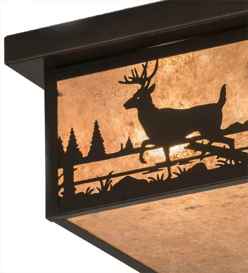 12"Sq Hyde Park Deer Creek Outdoor Flushmount