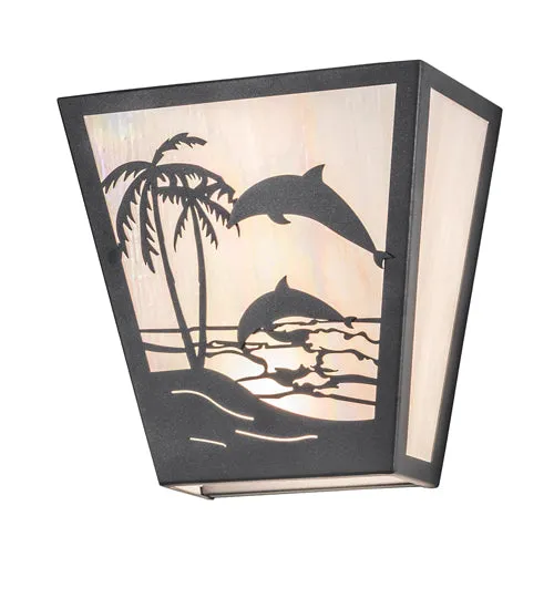 12"W Dolphin Dance Wall Sconce