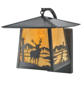 12"W Stillwater Deer Creek Curved Arm Outdoor Sconce