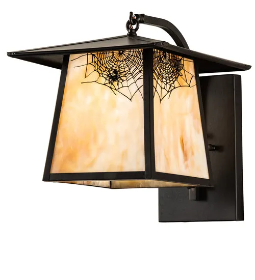 12"W Stillwater Spider Web Curved Arm Outdoor Wall Sconce