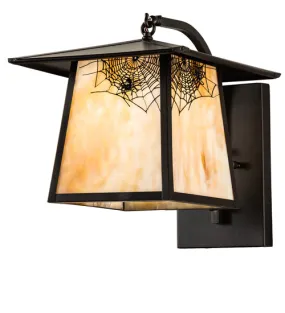12"W Stillwater Spider Web Curved Arm Outdoor Wall Sconce