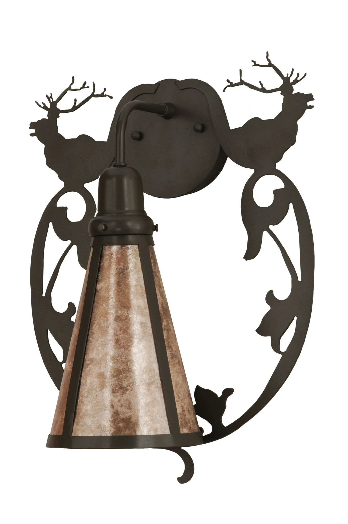 14"W Wild Elks Wall Sconce