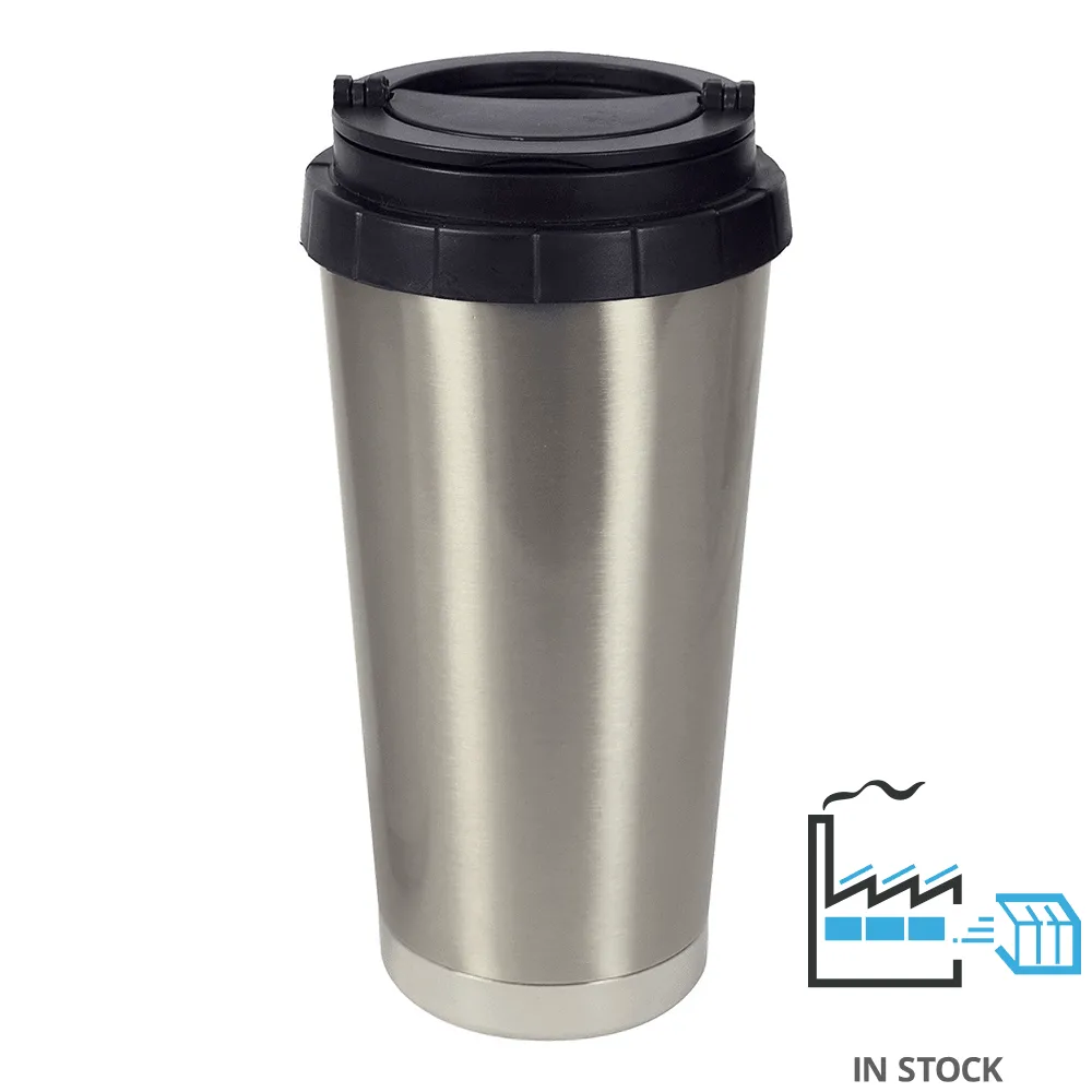 16 oz Stainless Steel Thermal Travel Mug - Silver - ORCA