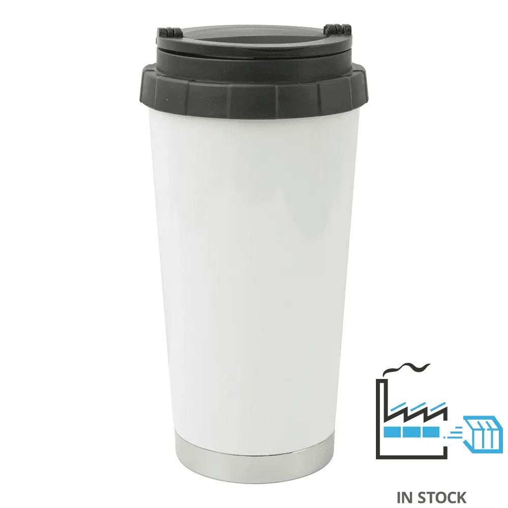 16 oz Stainless Steel Thermal Travel Mug- White - ORCA