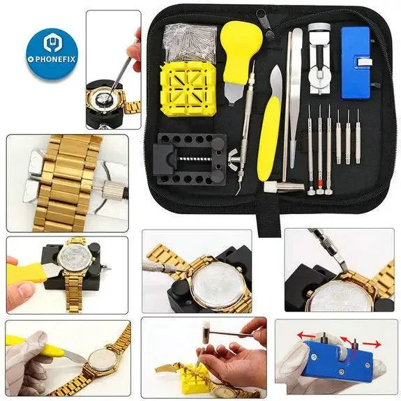 168pcs Watch Link Pin Remover Case Opener Repair Tool Kit for Watchmaker