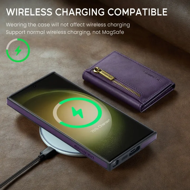 2 In 1 Detachable Magnetic Leather Wallet Phone Case WIth Card Holder