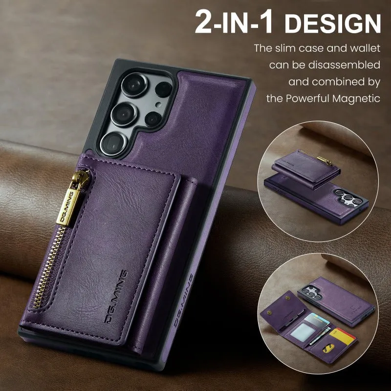 2 In 1 Detachable Magnetic Leather Wallet Phone Case WIth Card Holder