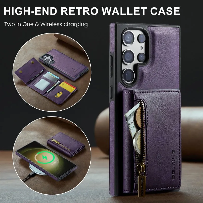 2 In 1 Detachable Magnetic Leather Wallet Phone Case WIth Card Holder