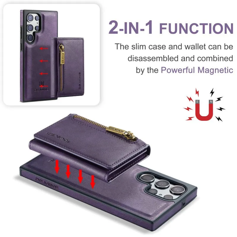 2 In 1 Detachable Magnetic Leather Wallet Phone Case WIth Card Holder