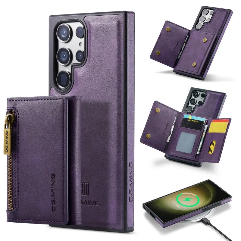 2 In 1 Detachable Magnetic Leather Wallet Phone Case WIth Card Holder