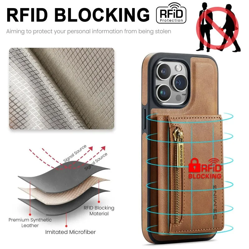 2 In 1 Detachable Magnetic Leather Wallet Phone Case WIth Card Holder