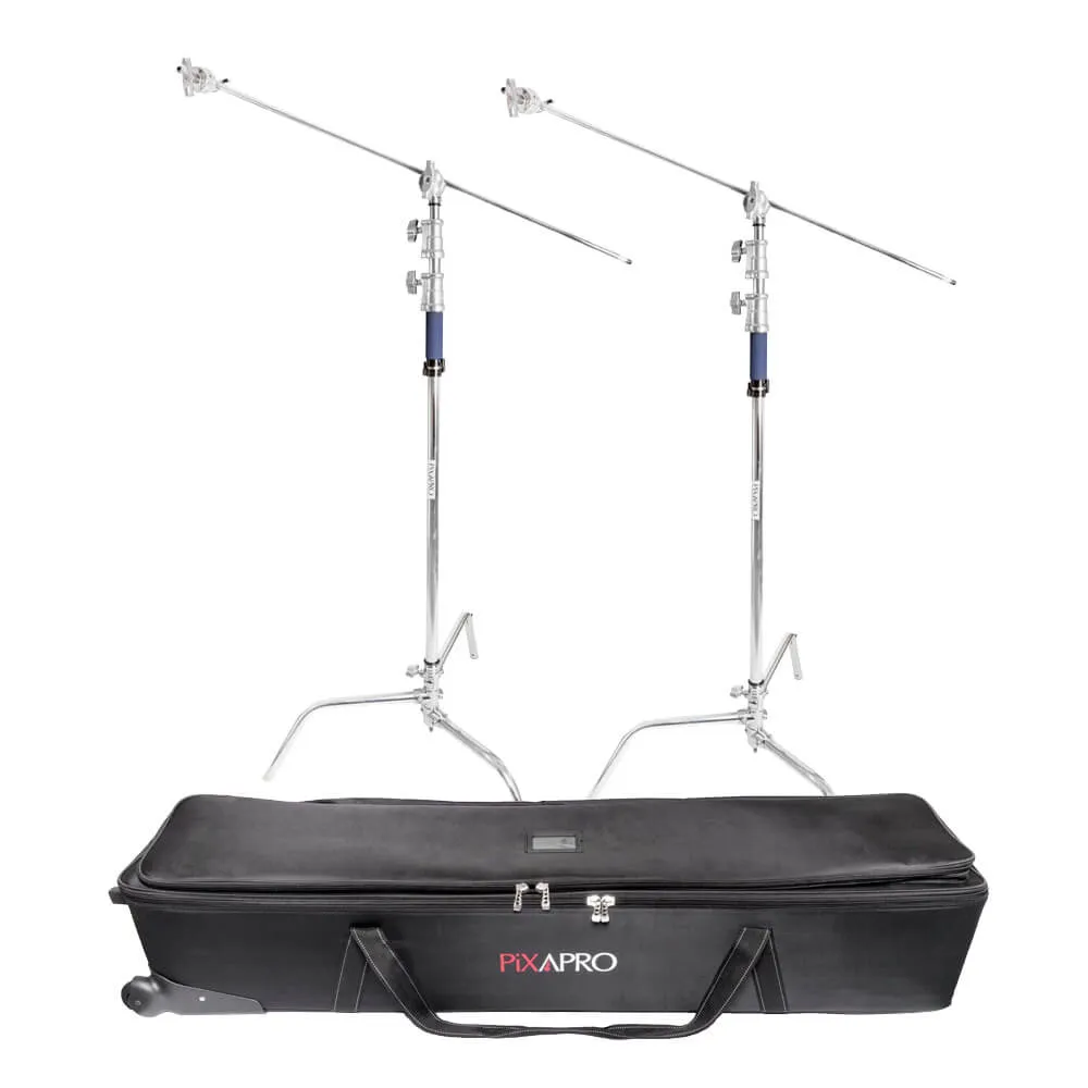 2-Photography C-Stand with Protective Carry Roller Case