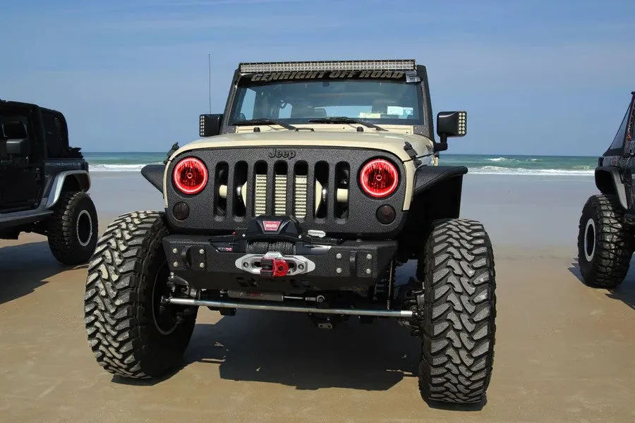2007-17 Jeep Wrangler JK Oracle LED Surface Mount Headlight Halo Kit - ColorSHIFT w/ Simple Controller