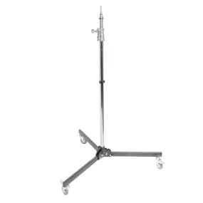 228cm Moveable Steel Tube Roller Light Stand & 2 Tier Extension