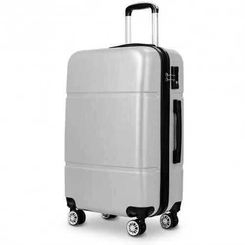 3-Piece Globalway Silver Gray Luggage Set - 20, 24, & 28 Trolley Suitcases with TSA Lock