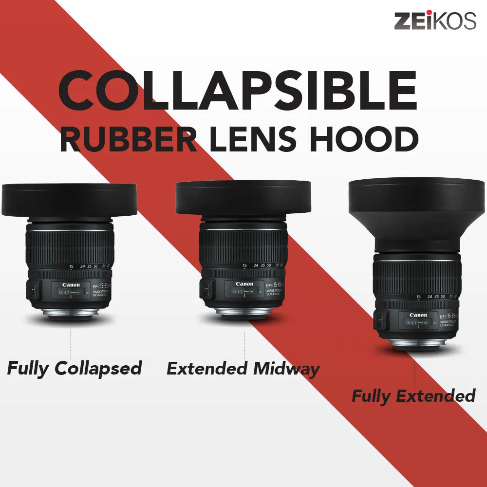 52MM Collapsible Rubber Lens Hood
