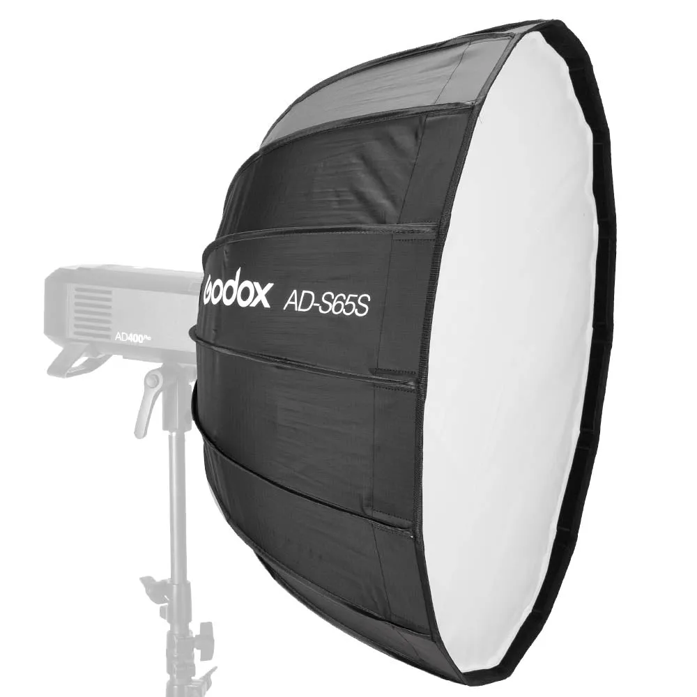 AD-S65S 65cm Portable Silver Godox-Fitting Parabolic Softbox With Silver Interior