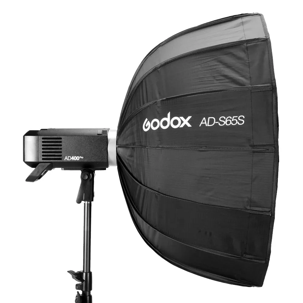 AD-S65S 65cm Portable Silver Godox-Fitting Parabolic Softbox With Silver Interior