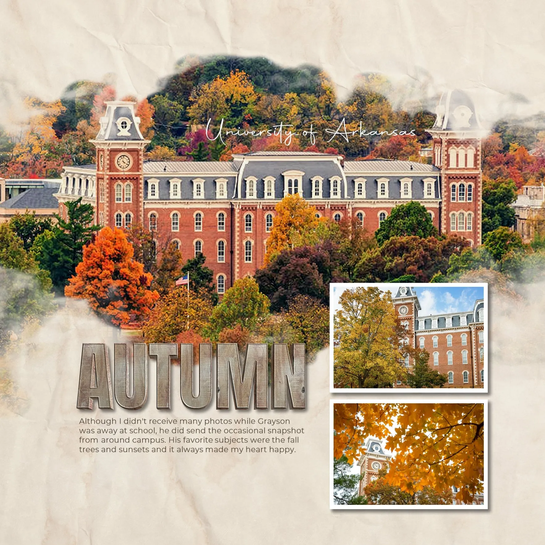Autumn Flora & Fauna Word Art Digital Scrapbook Kit