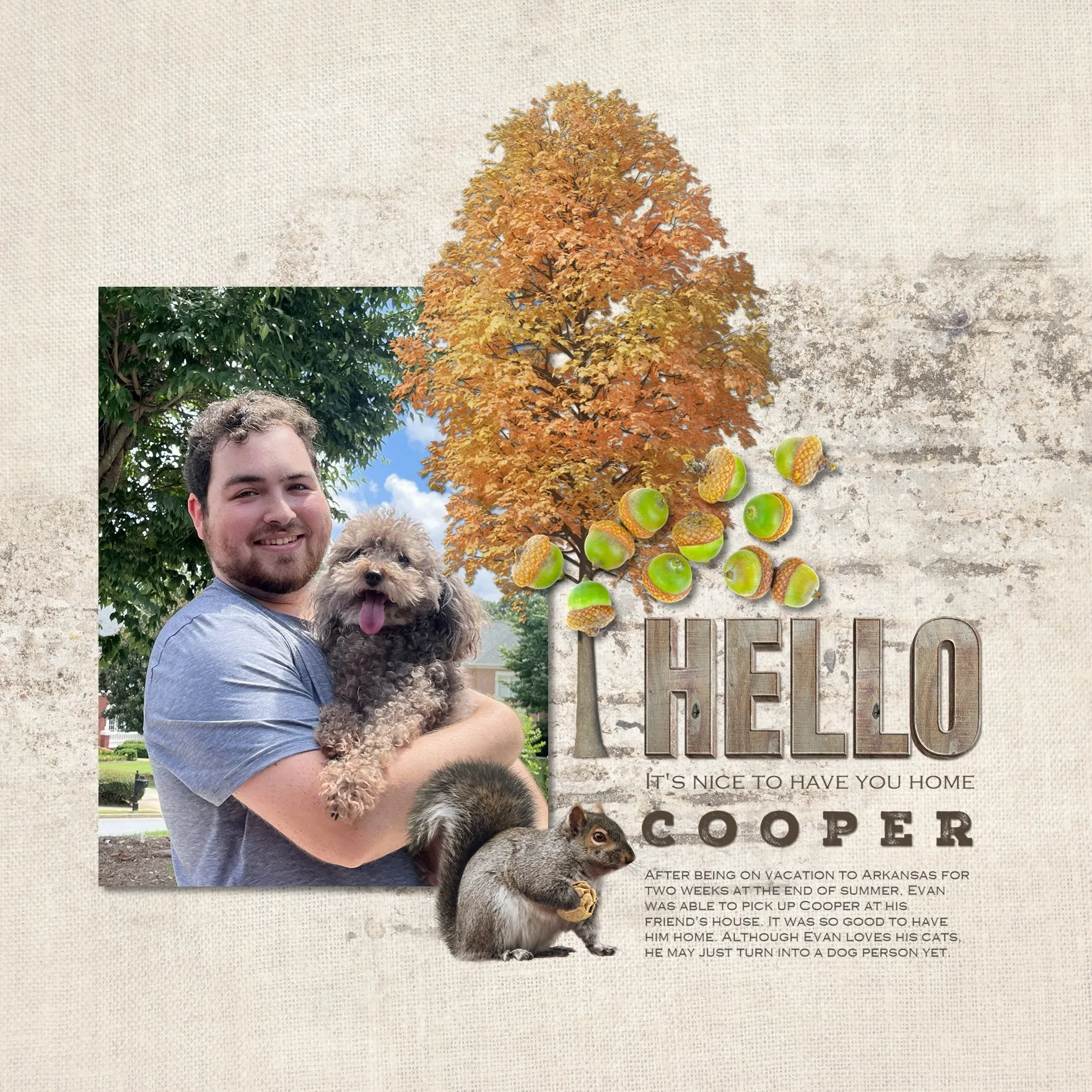 Autumn Flora & Fauna Word Art Digital Scrapbook Kit
