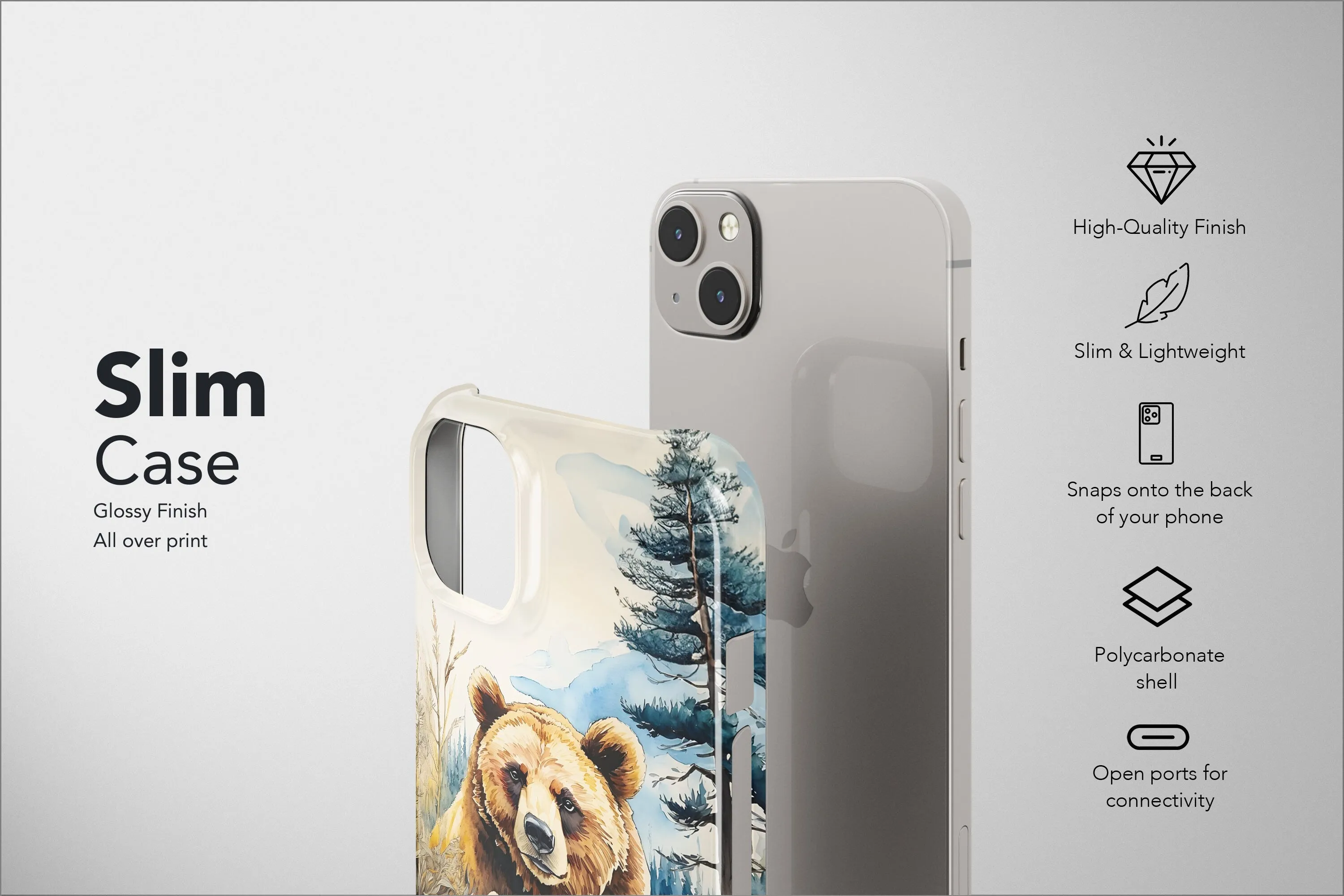 Bear Phone Case Cute Animal Aesthetic Wild Life Cover