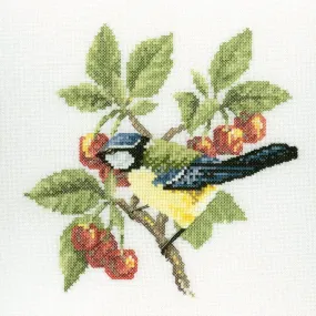 Blue Tit - Heritage Crafts Cross Stitch Kit