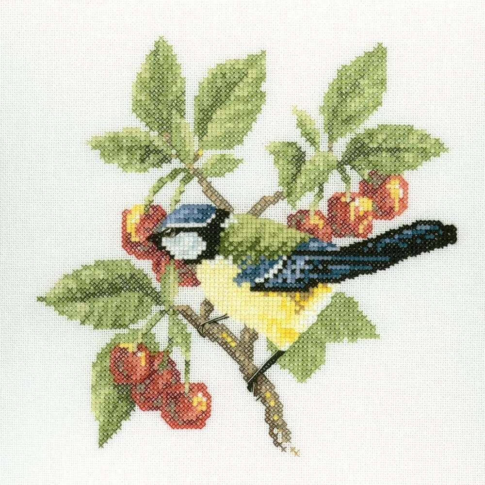Blue Tit - Heritage Crafts Cross Stitch Kit