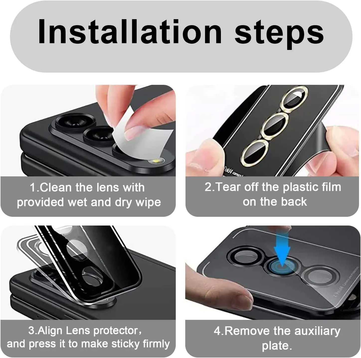 Camera Lens Protector for Galaxy S23 / S23 Plus (Black)