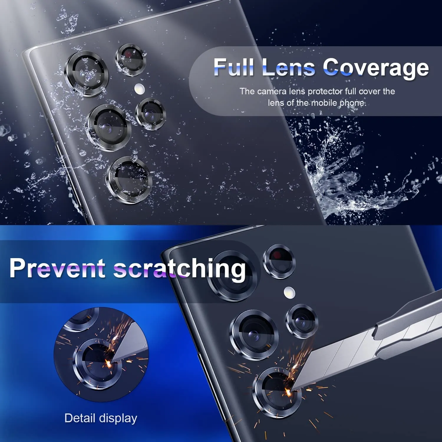 Camera Lens Protector for Galaxy S23 Ultra (Black)