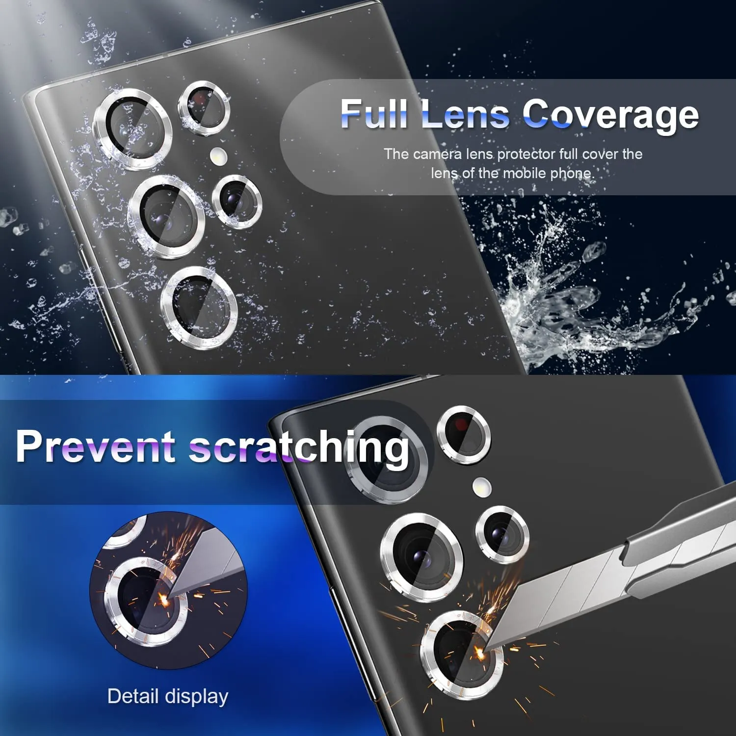 Camera Lens Protector for Galaxy S23 Ultra (Silver)