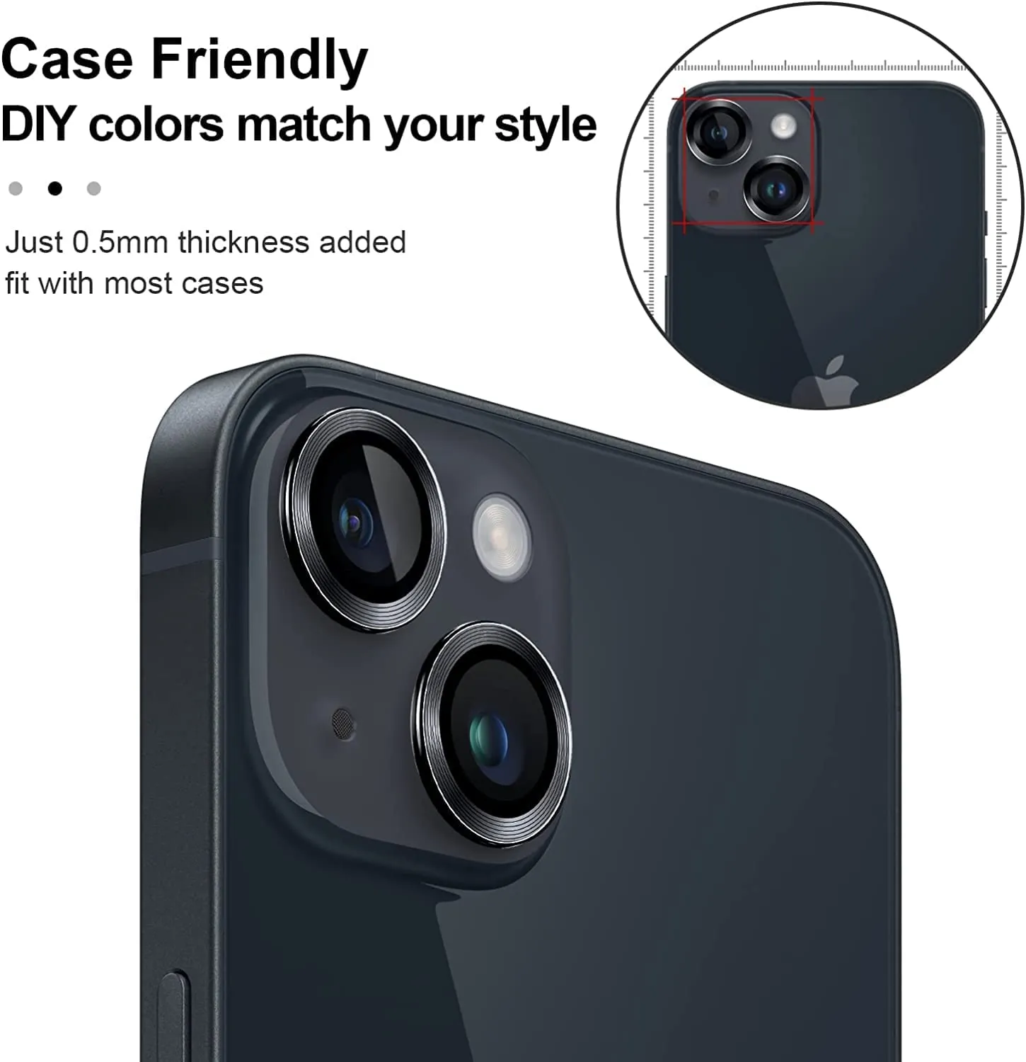 Camera Lens Protector for iPhone 14 / 14 Plus (Black)