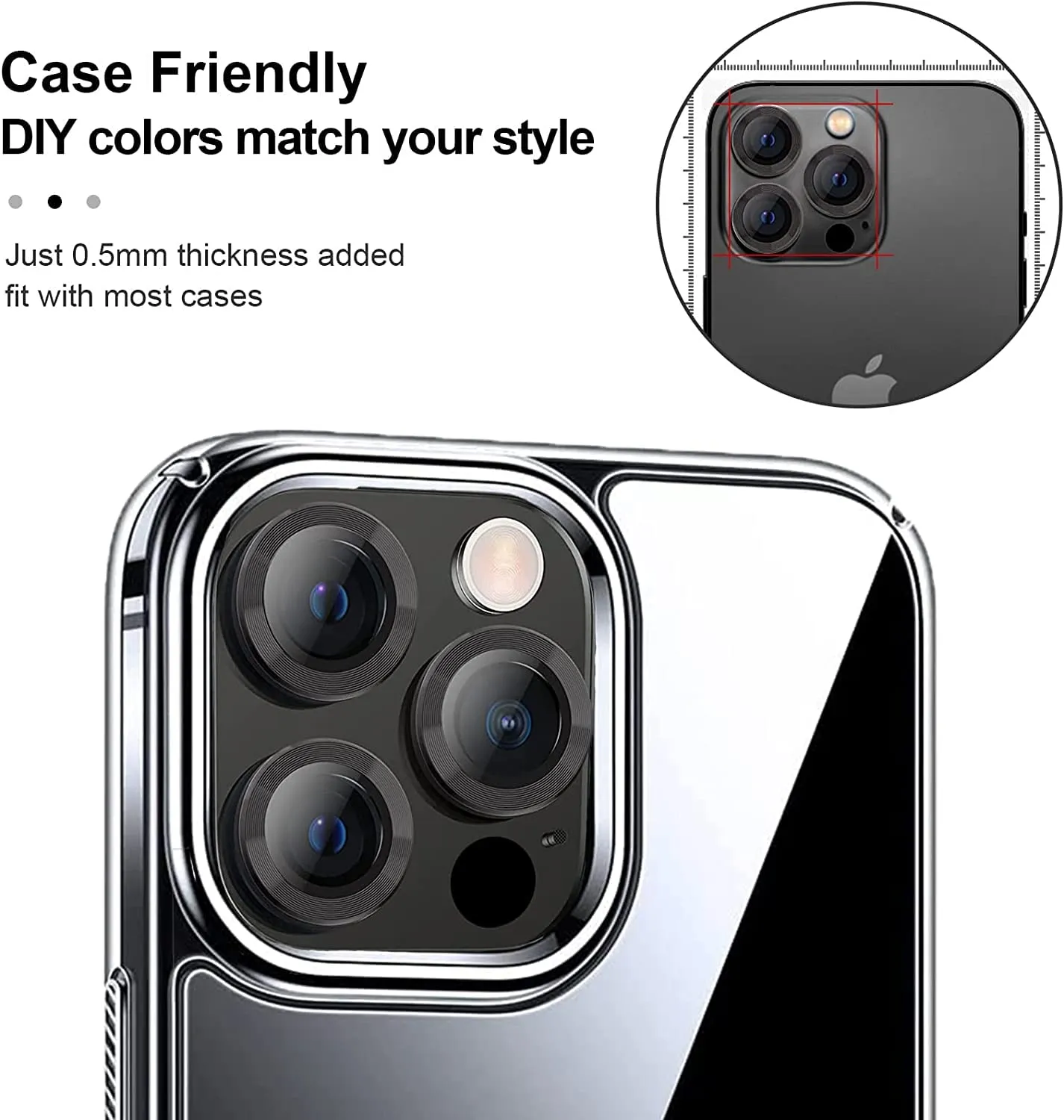Camera Lens Protector for iPhone 14 Pro / 14 Pro Max (Black)