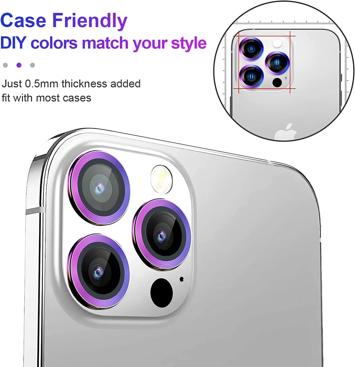 Camera Lens Protector for iPhone 14 Pro / 14 Pro Max (Rainbow)