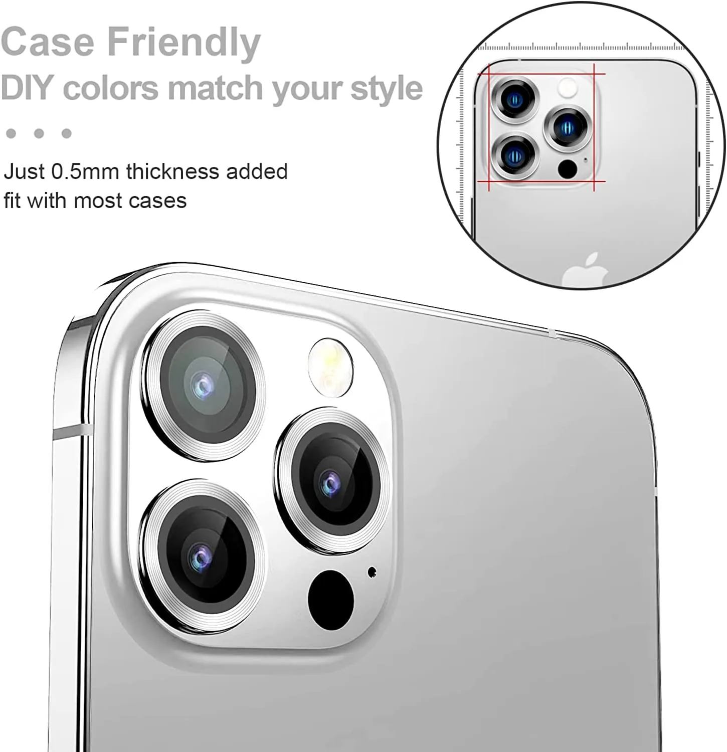 Camera Lens Protector for iPhone 14 Pro / 14 Pro Max (Silver)
