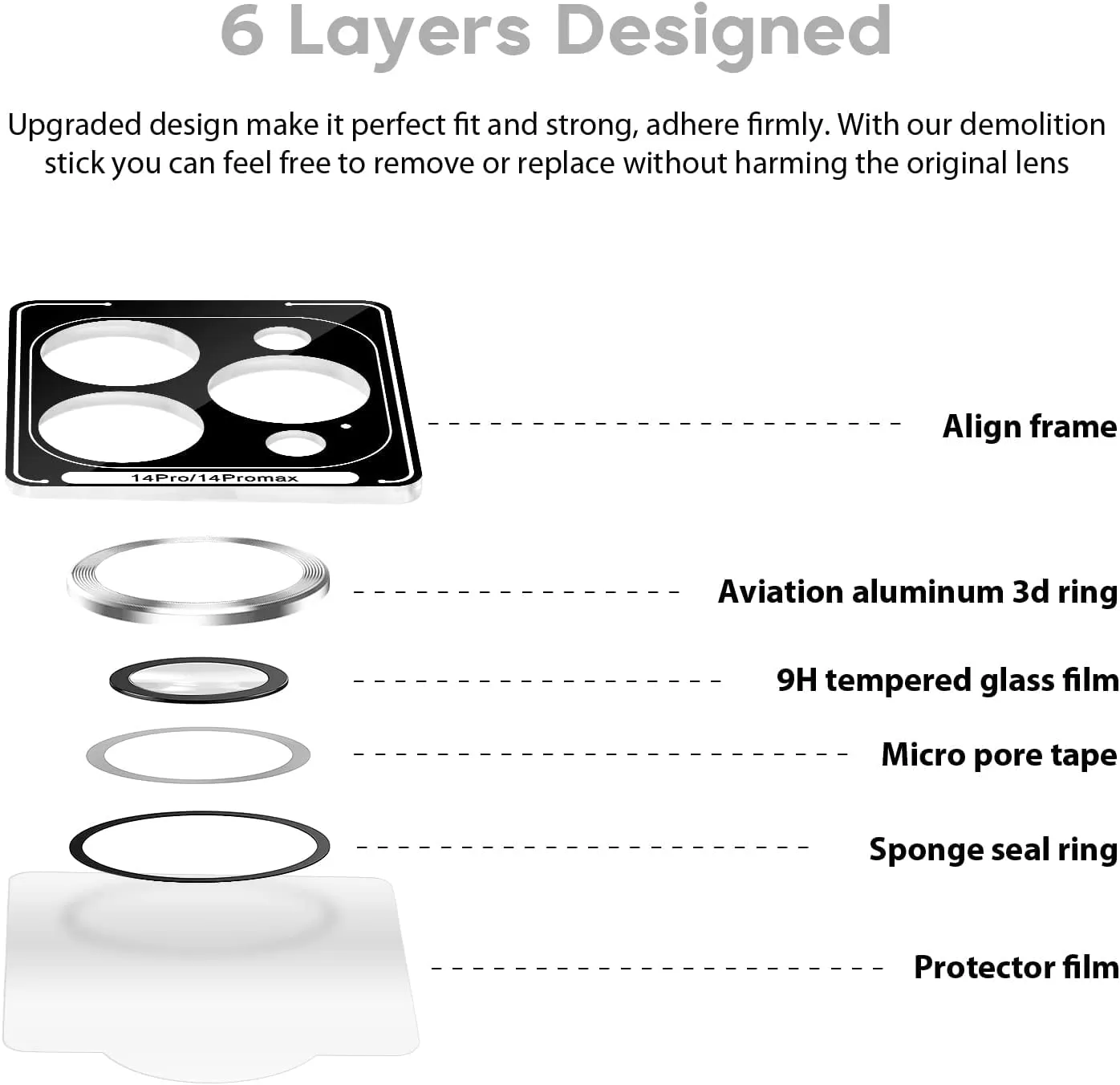 Camera Lens Protector for iPhone 14 Pro / 14 Pro Max (Silver)