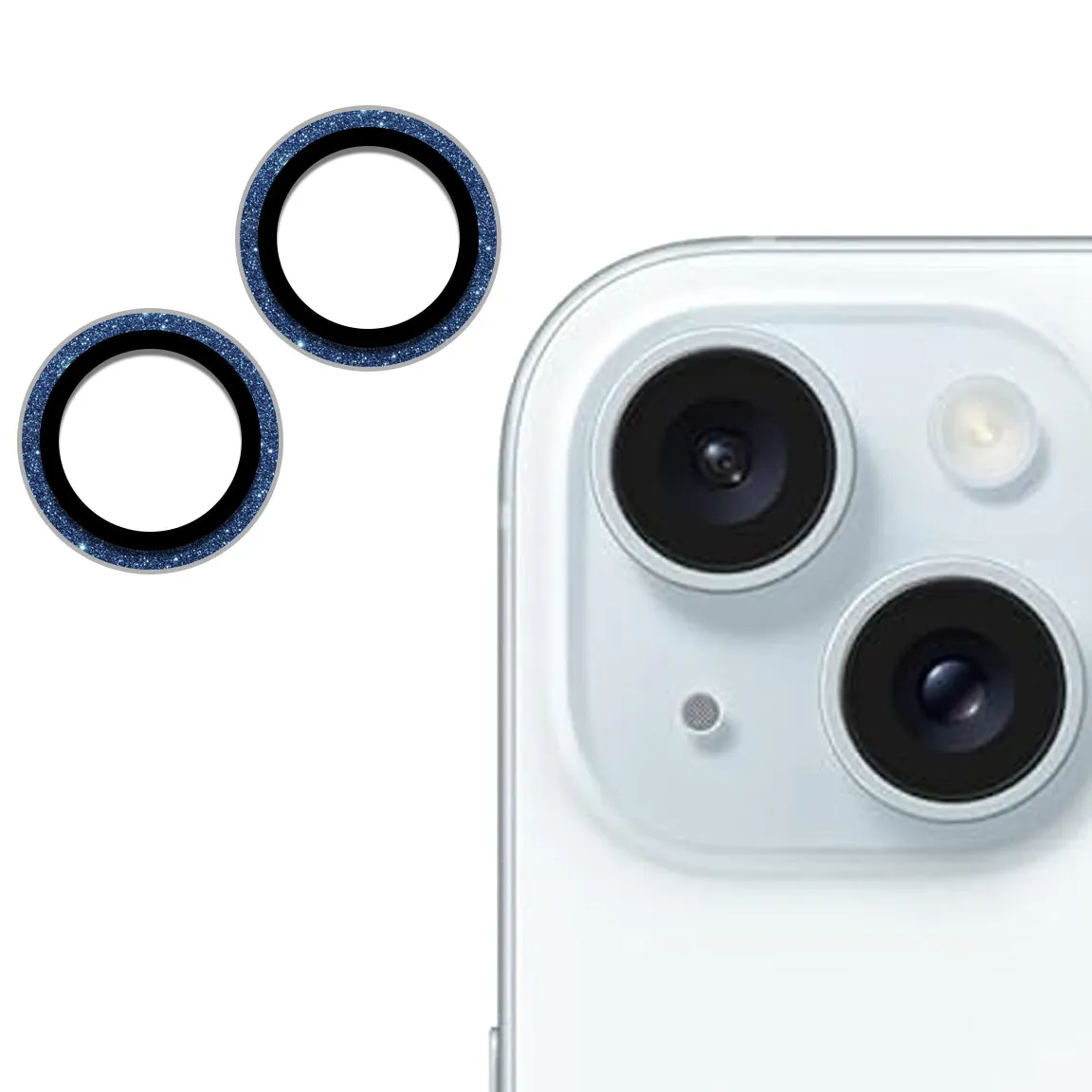 Camera Lens Protector GT Series Easy Do for iPhone 15 / iPhone 15 Plus  (Glitter Blue)