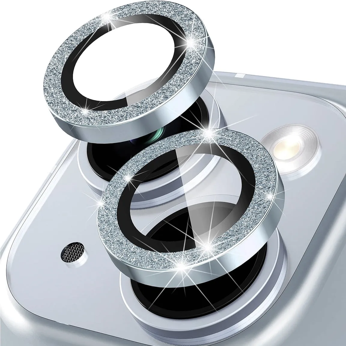 Camera Lens Protector GT Series Easy Do for iPhone 15 / iPhone 15 Plus  (Glitter Blue)