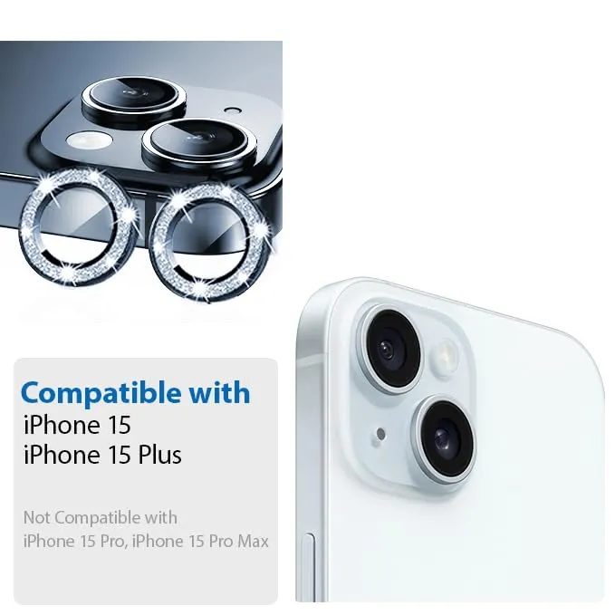Camera Lens Protector GT Series Easy Do for iPhone 15 / iPhone 15 Plus  (Glitter Blue)