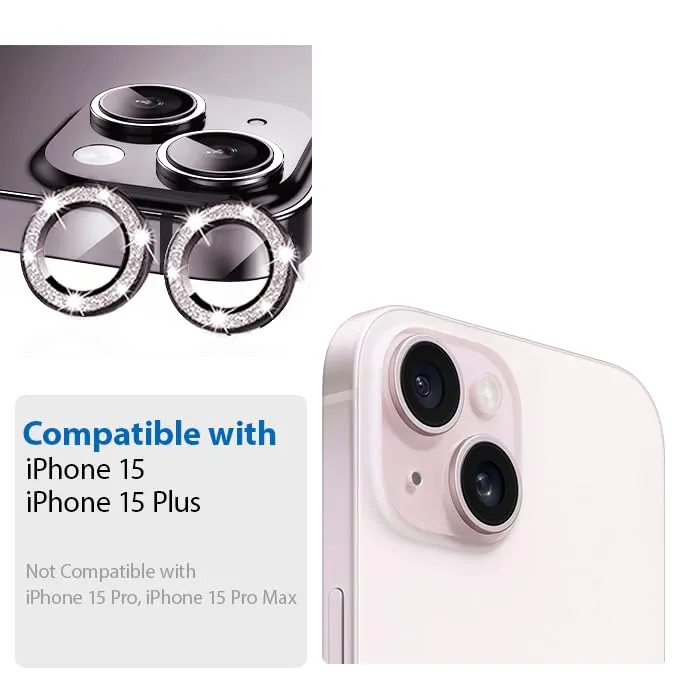 Camera Lens Protector GT Series Easy Do for iPhone 15 / iPhone 15 Plus  (Glitter Pink)