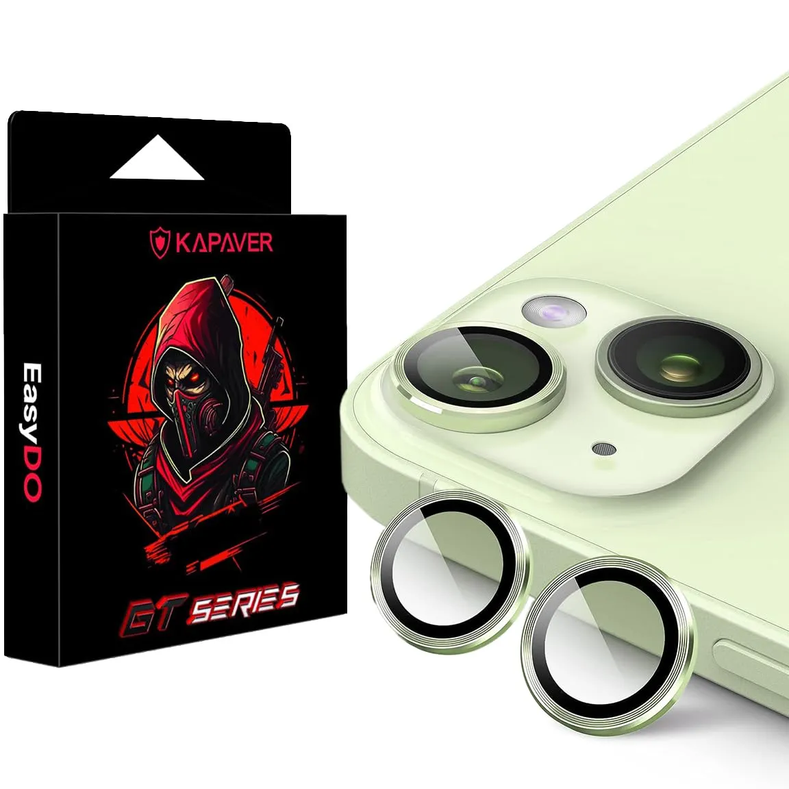 Camera Lens Protector GT Series Easy Do for iPhone 15 / iPhone 15 Plus (Green)