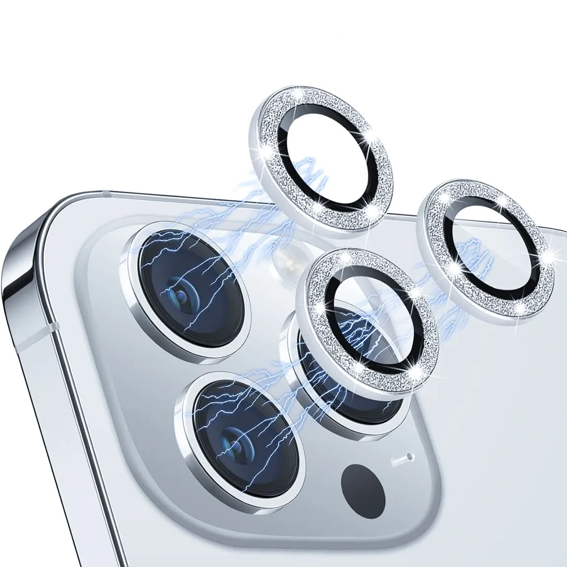 Camera Lens Protector GT Series Easy Do for iPhone 15 Pro / iPhone 15 Pro Max (Glitter Blue)