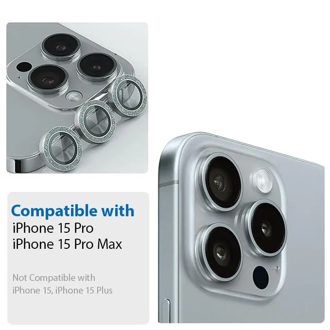 Camera Lens Protector GT Series Easy Do for iPhone 15 Pro / iPhone 15 Pro Max (Glitter Blue)