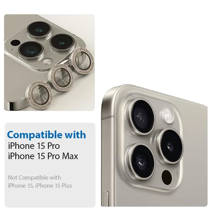 Camera Lens Protector GT Series Easy Do for iPhone 15 Pro / iPhone 15 Pro Max  (Glitter Gold)