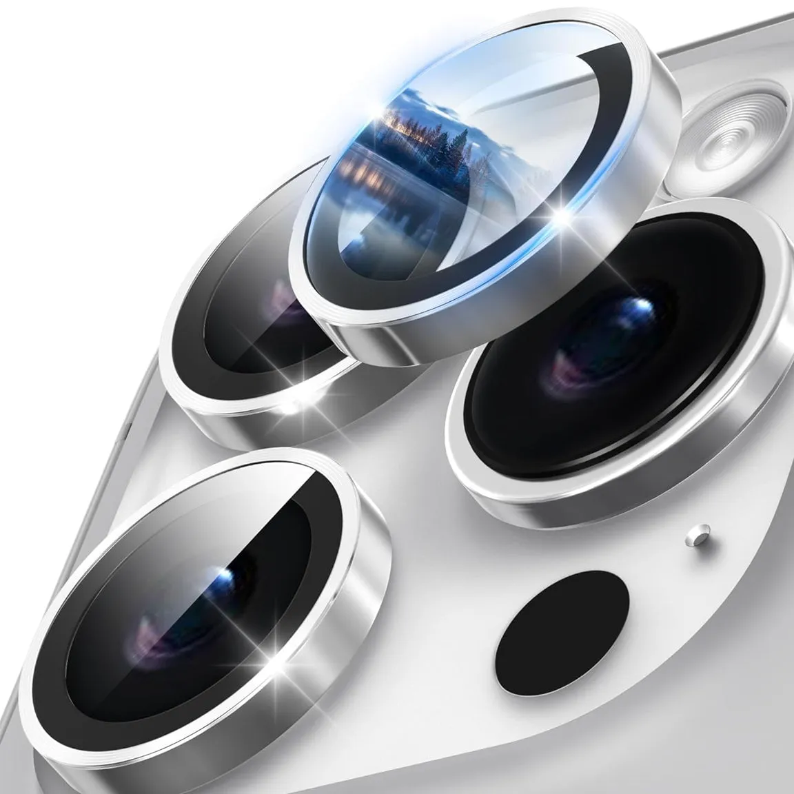 Camera Lens Protector GT Series Easy Do for iPhone 15 Pro / iPhone 15 Pro Max (Silver) - 2 Pack