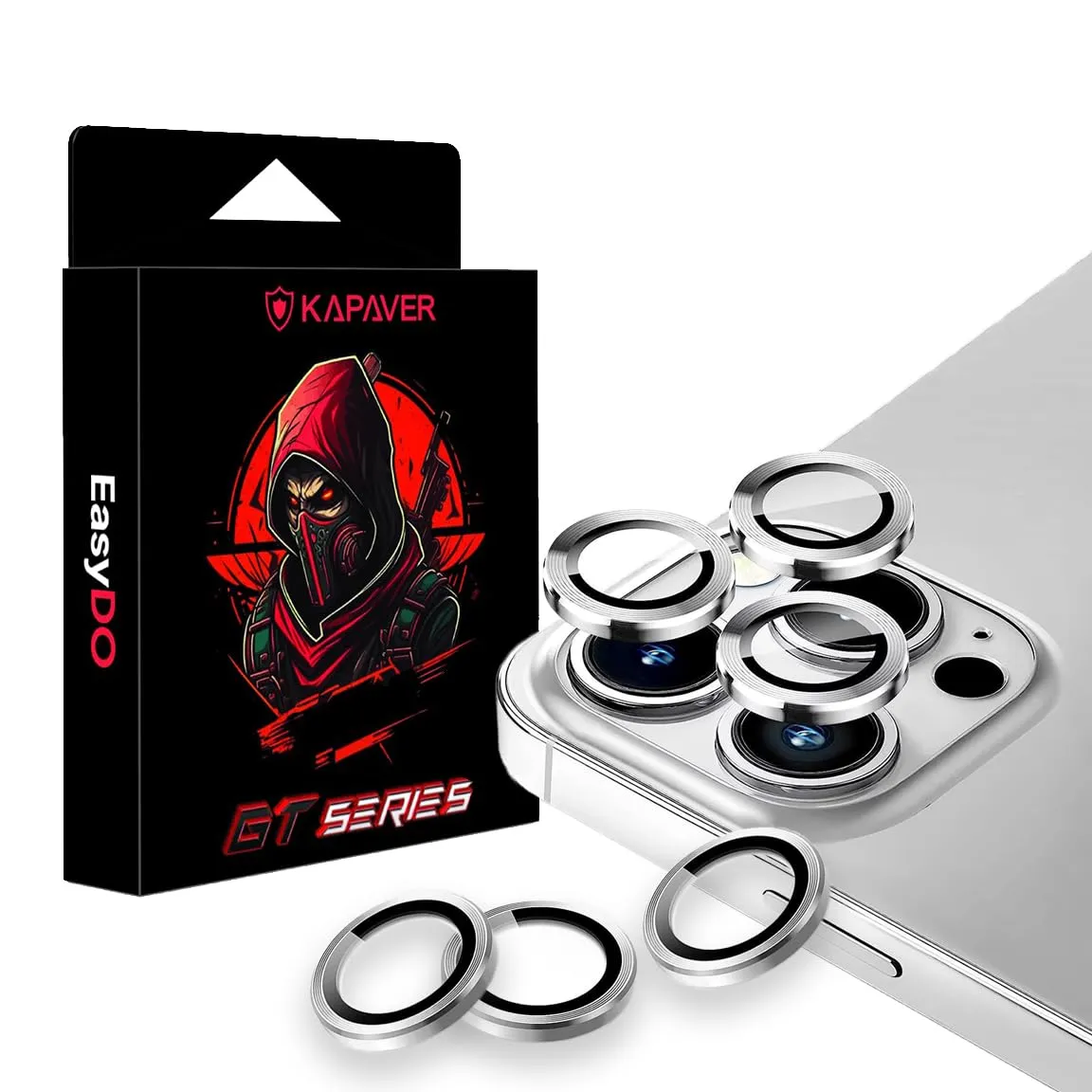 Camera Lens Protector GT Series Easy Do for iPhone 15 Pro / iPhone 15 Pro Max (Silver) - 2 Pack