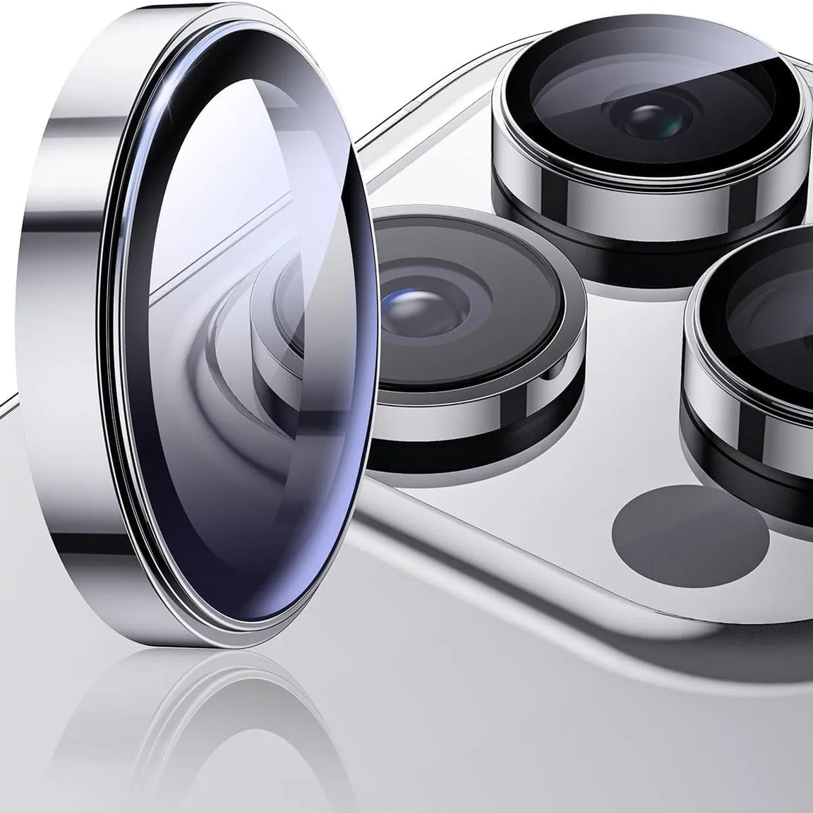 Camera Lens Protector GT Series Easy Do for iPhone 15 Pro / iPhone 15 Pro Max (Silver) - 2 Pack